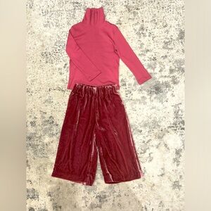 Rare! COS Kids 2 Pc Outfit Bundle Turtleneck & Pants Pink Girls Size 4-6 NWOT!